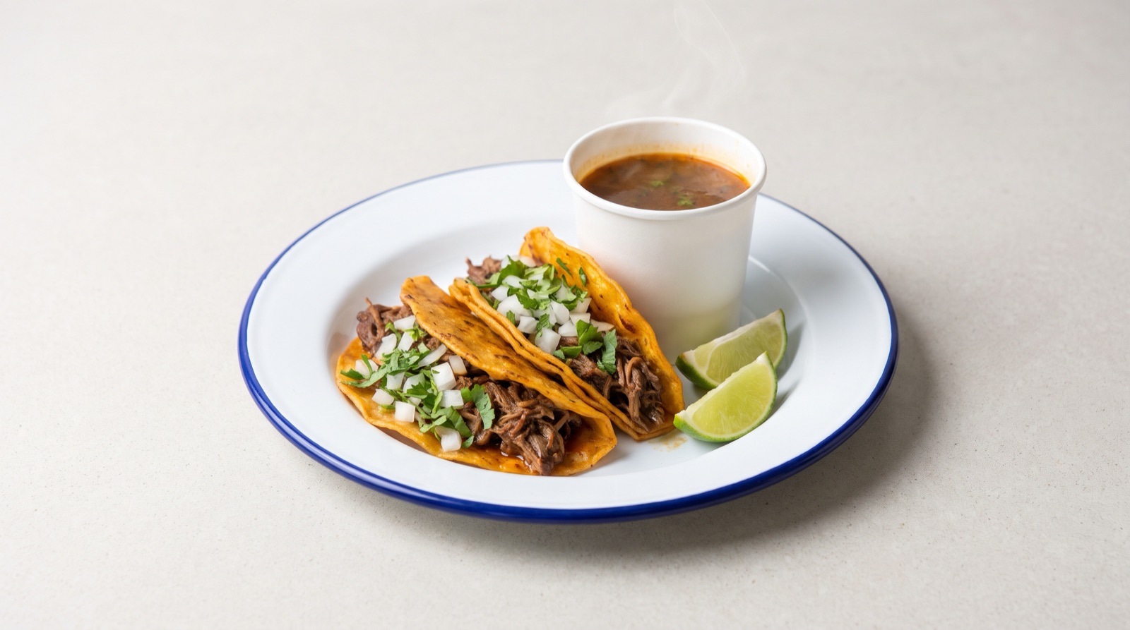 An AI edit showing only two tacos with no melted cheese