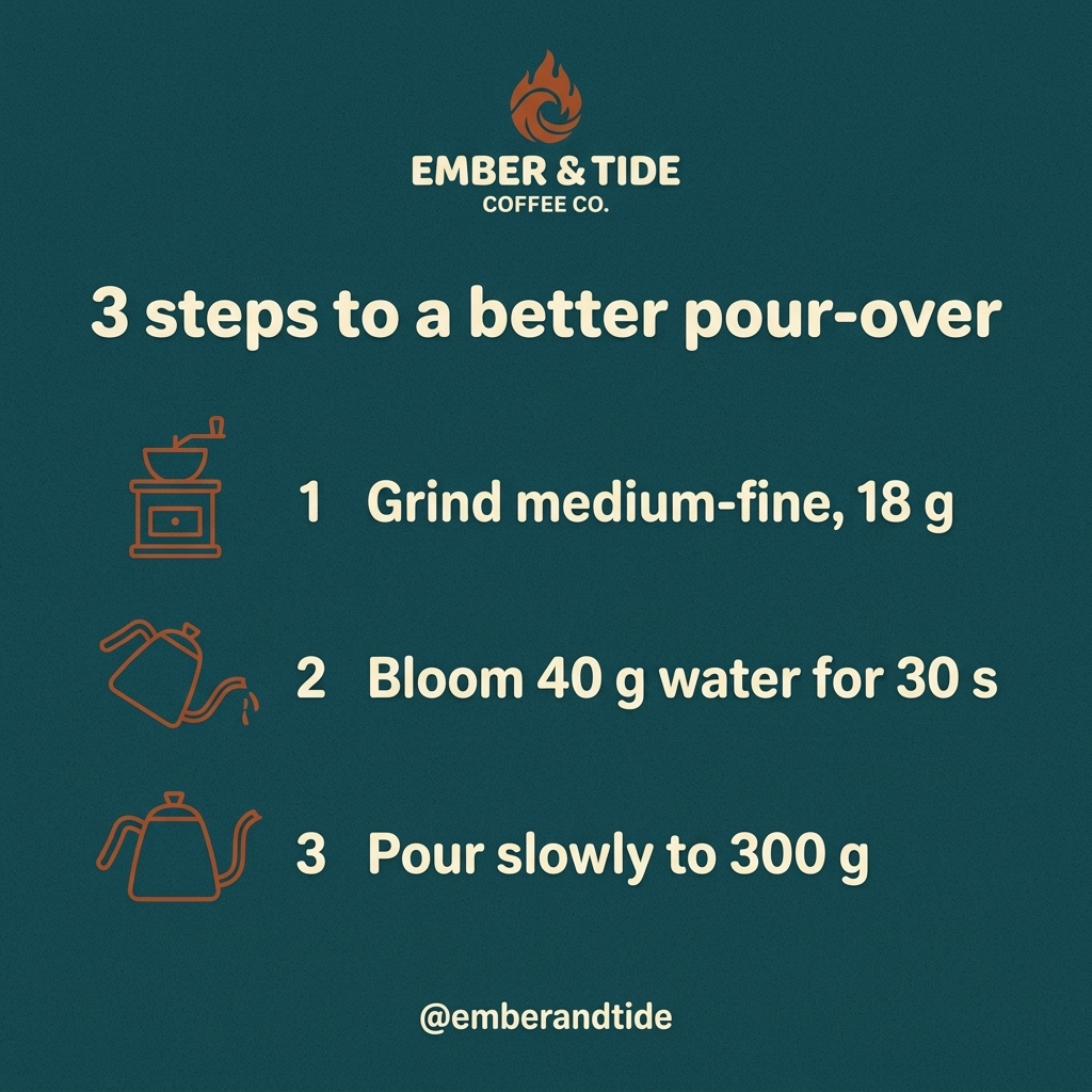Teal carousel slide: 3 steps to a better pour-over