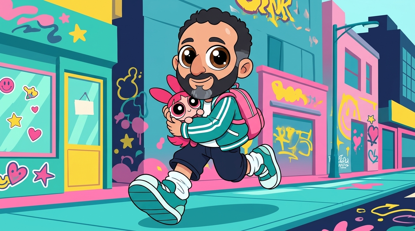 Itay turned into a playful Y2K cartoon character