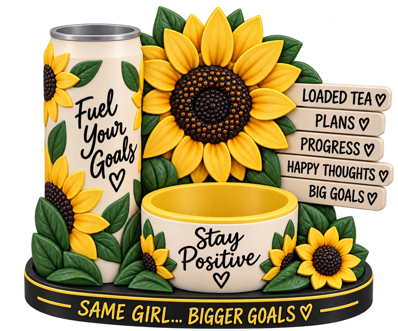 Sunflower desk organizer concept render