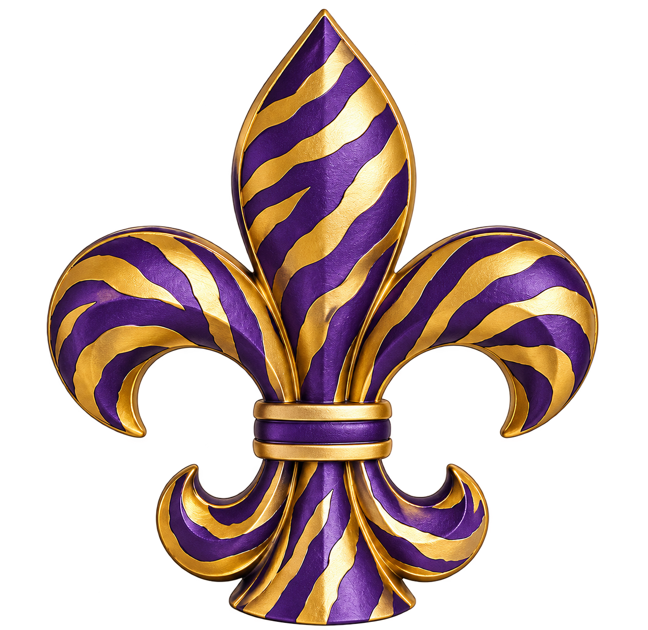 Purple and gold fleur-de-lis concept render