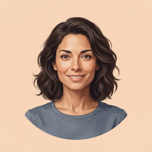 AI-generated illustrated avatar for Adriana