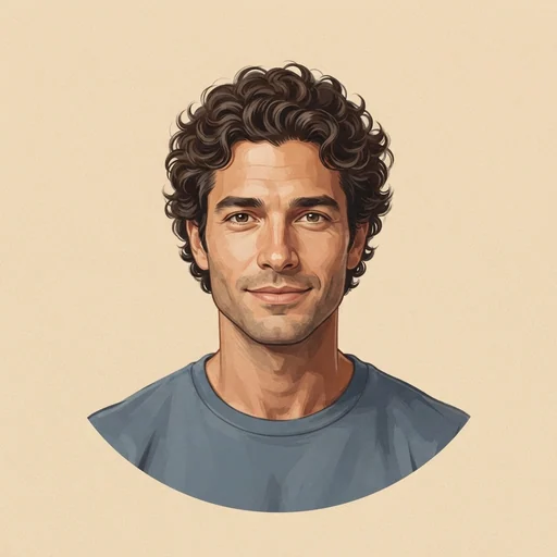 AI-generated illustrated avatar for Stijn