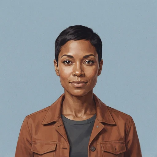 AI-generated illustrated avatar for Zoé