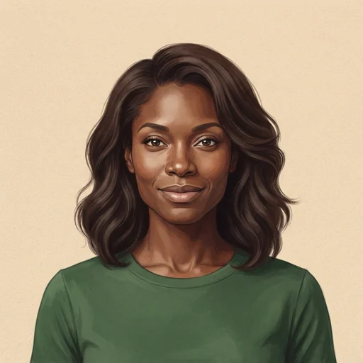 AI-generated illustrated avatar for Sofía