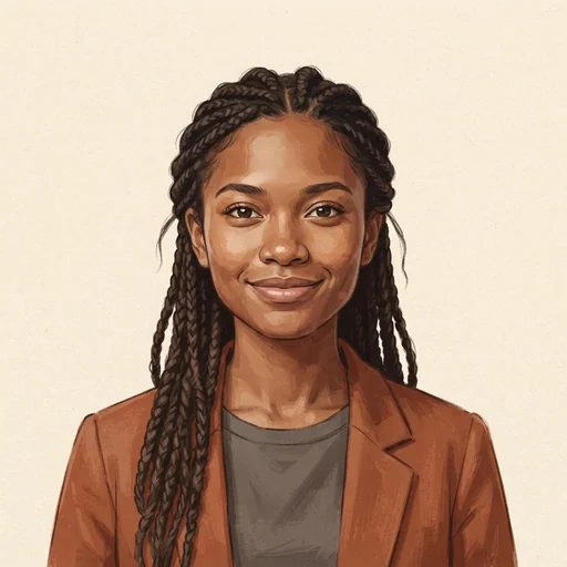 AI-generated illustrated avatar for Velora - Warm, Youthful & Conversational