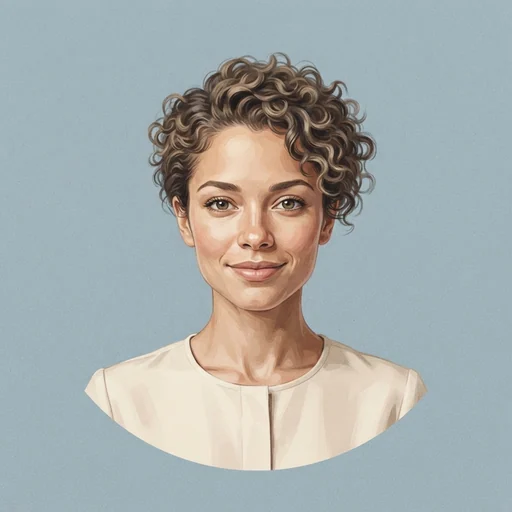 AI-generated illustrated avatar for Carla - Inviting, Warm and Helpful