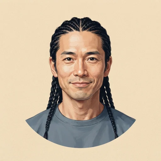 AI-generated illustrated avatar for Koichi Yashiro – Deep Cinematic Voice