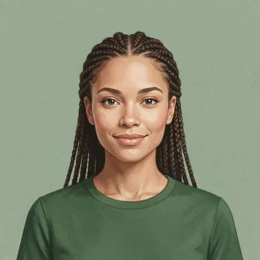 AI-generated illustrated avatar for Chloe Cha - Tender, Clam and Clear