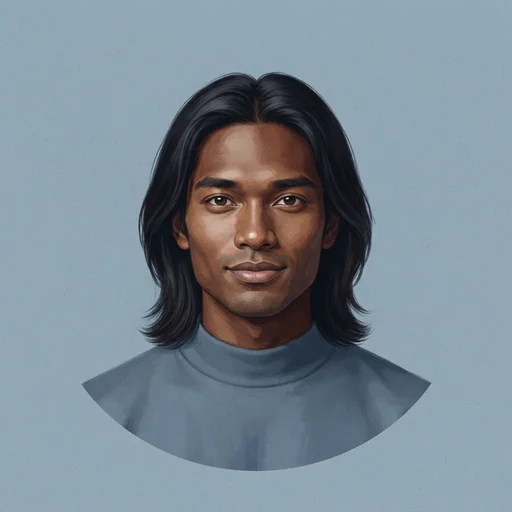 AI-generated illustrated avatar for Viraj - Deep, Suspenseful and Mysterious