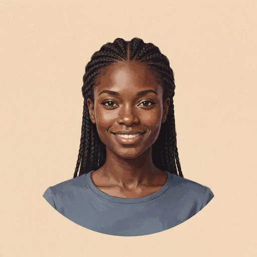 AI-generated illustrated avatar for Anika - Sweet and Lively