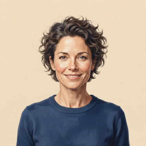AI-generated illustrated avatar for Sabrina - Authentic and Engaging