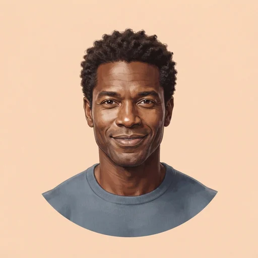 AI-generated illustrated avatar for Mustafa Silici - Voice Actor