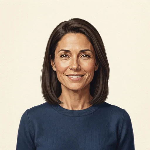 AI-generated illustrated avatar for Kanika - Polished, Sharp Ad Narration