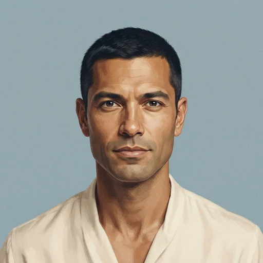 AI-generated illustrated avatar for Carlos - Calm & Friendly