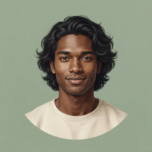 AI-generated illustrated avatar for David - Warm, Measured and Clear