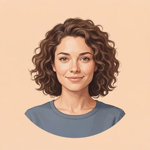AI-generated illustrated avatar for Ellen - Serious, Direct and Confident