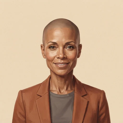 AI-generated illustrated avatar for Audrey - Energetic Commercial