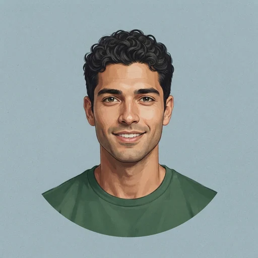 AI-generated illustrated avatar for Brian - Social Media