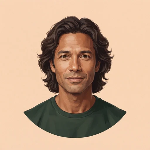 AI-generated illustrated avatar for Chris Basetta - Deep, Low and Engaging