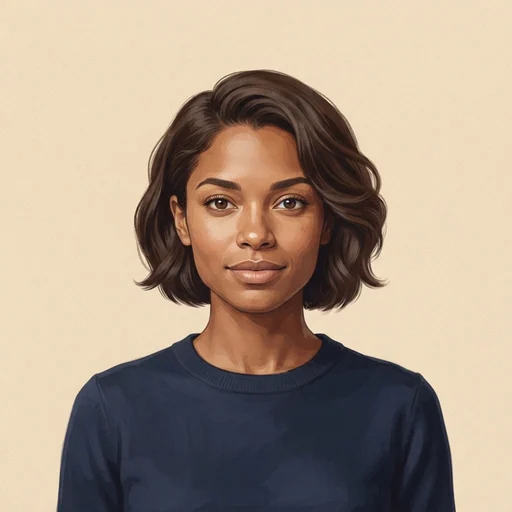 AI-generated illustrated avatar for Anna Kim — Korean