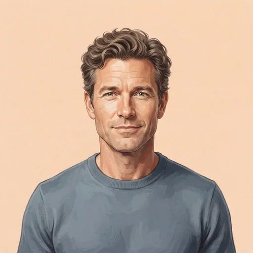 AI-generated illustrated avatar for Juliano Magalhães - Clear and Deep