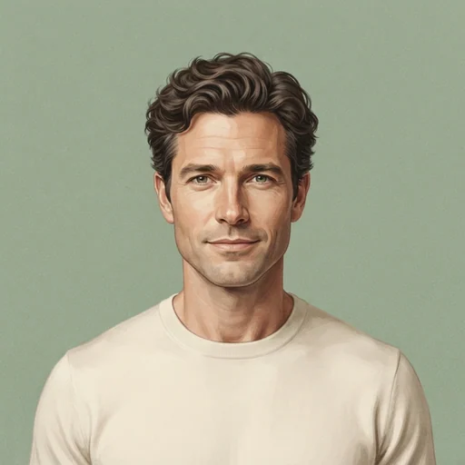 AI-generated illustrated avatar for Lucas - Natural, Calm and Steady