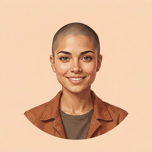 AI-generated illustrated avatar for Mélodie