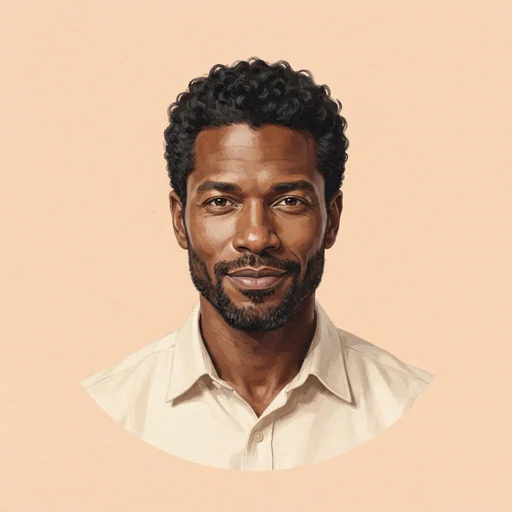 AI-generated illustrated avatar for Martin Dupont - Thriller Narrator
