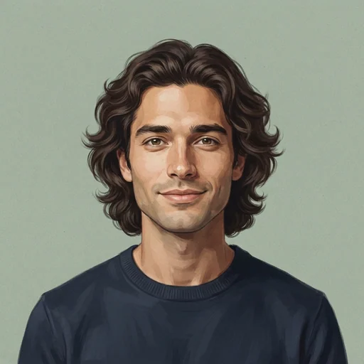 AI-generated illustrated avatar for Evan Zhao - Warm, Calm and Trustworthy