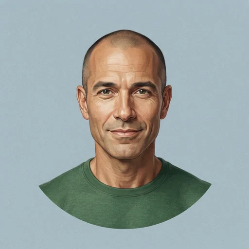 AI-generated illustrated avatar for Burak Namlı - Deep, Calm and Serious