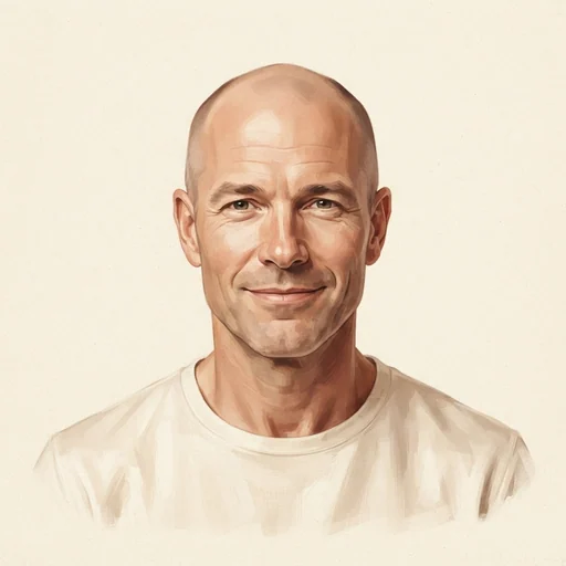 AI-generated illustrated avatar for Noam — Hebrew Warm Tech Narrator