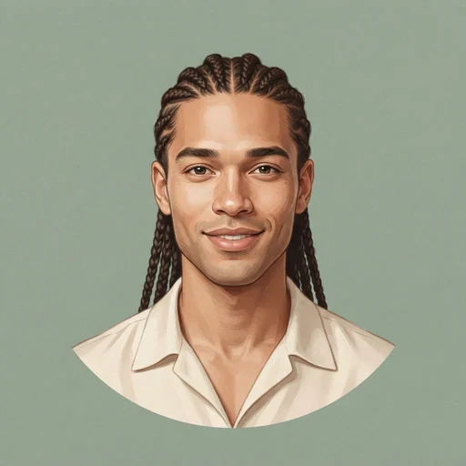 AI-generated illustrated avatar for Adam - Neutral and Youthful Narrator