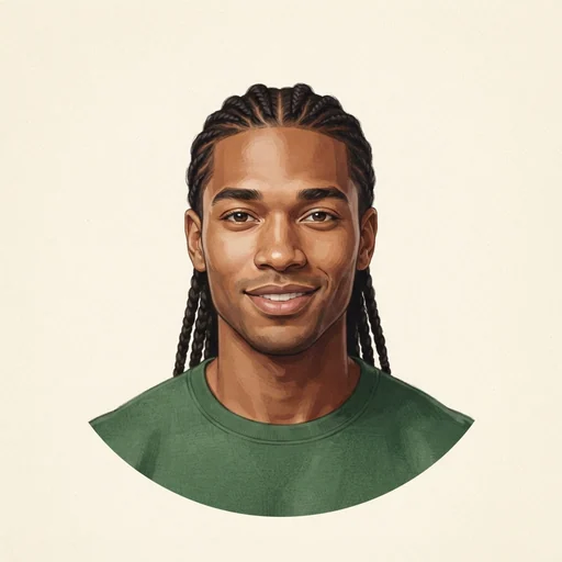 AI-generated illustrated avatar for Omarii - Persuasive Outbound Sales