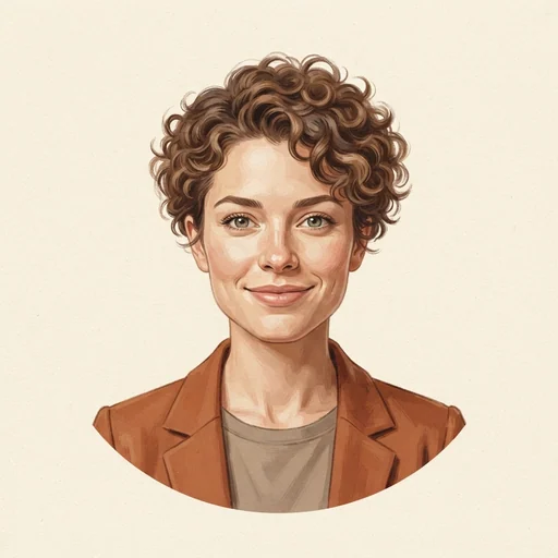 AI-generated illustrated avatar for Sara - Soft, Calm and Gentle
