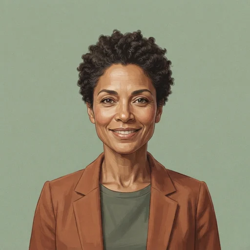AI-generated illustrated avatar for Raquel