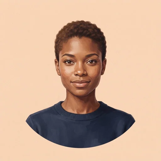 AI-generated illustrated avatar for Sia - Energetic, Confident and Commercial